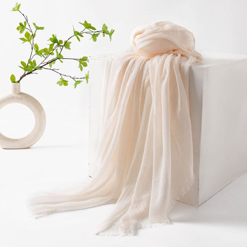 Cotton And Linen Scarf, High-End Solid Color Japanese And Korean Atmosphere Gauze Scarf, Sun Protection Shawl, Simple Long Silk Scarf - Image 1