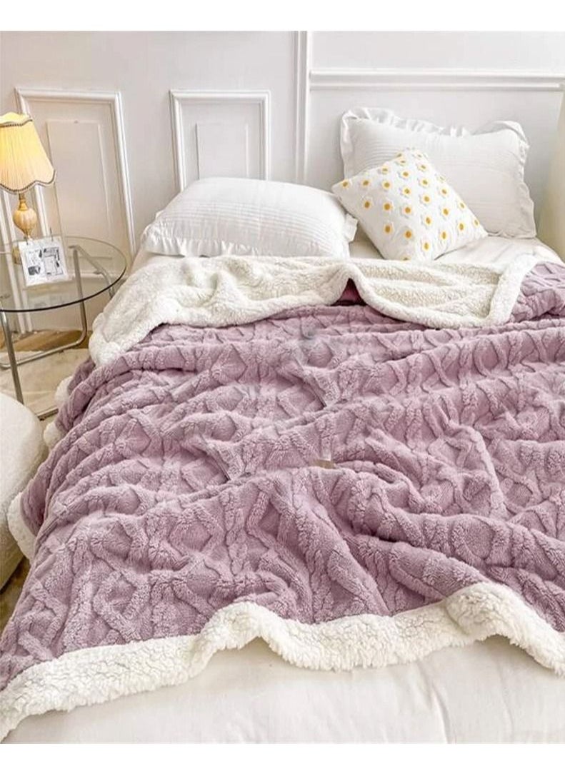 DubaiGallery - Winter thickened Polar Fleece blanket soft comfortable double layer lamb Fleece office home nap warm sofa blanket - Image 1