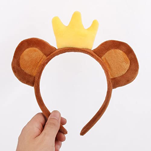 KEPATO Unisex Monkey Ears Headband with Crown on The Top Monkey Headband Animals Costume Accessories for Women - Image 2