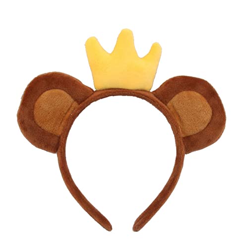 KEPATO Unisex Monkey Ears Headband with Crown on The Top Monkey Headband Animals Costume Accessories for Women - Image 1