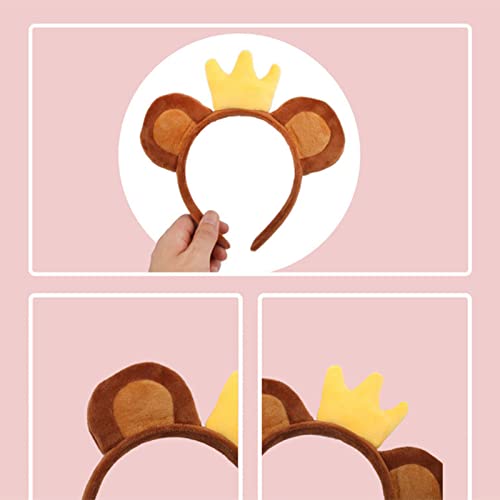 KEPATO Unisex Monkey Ears Headband with Crown on The Top Monkey Headband Animals Costume Accessories for Women - Image 3