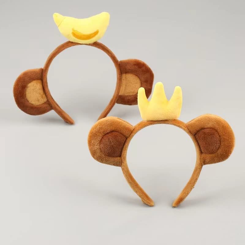 KEPATO Unisex Monkey Ears Headband with Crown on The Top Monkey Headband Animals Costume Accessories for Women - Image 5