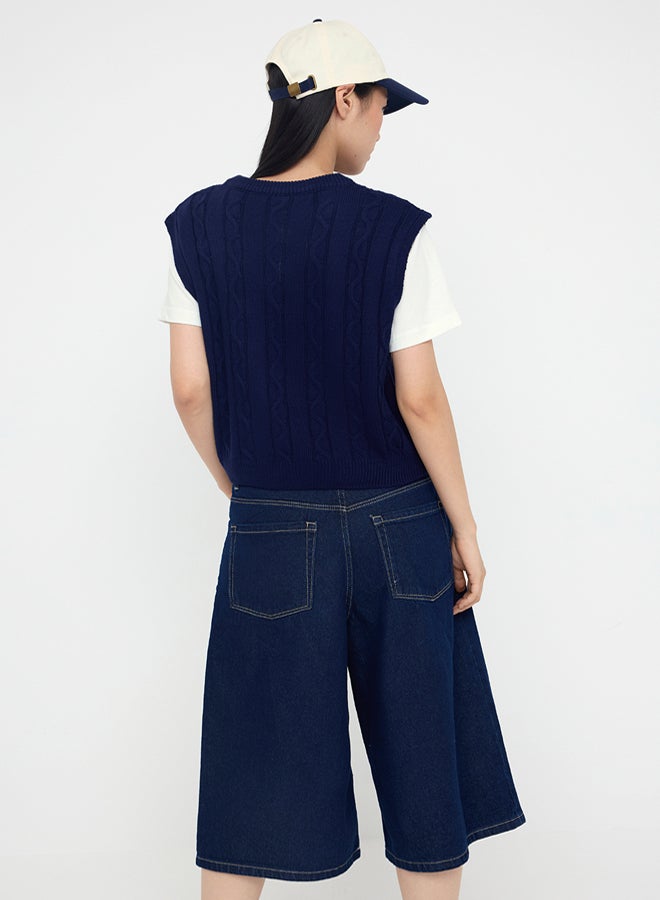 trendyol Navy Blue 2-Piece T-Shirt Hair Knitwear Sweater - Image 4