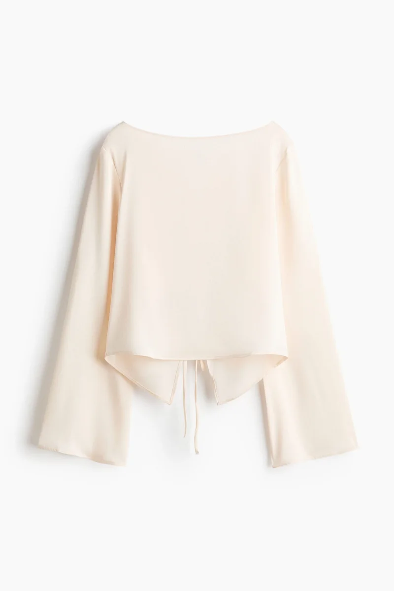 H&M Tie-back boat-neck blouse