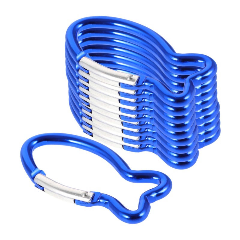 10Pcs Metal Fish Shaped Carabiner Clips for Camping Climbing Hiking Outdoor Safety Gear - Image 2