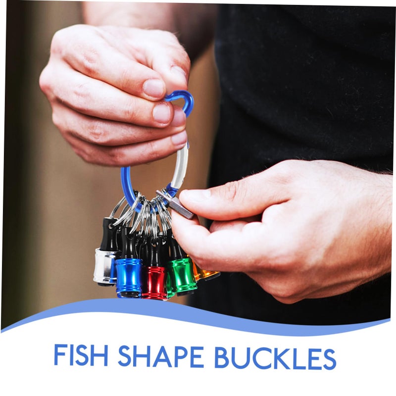 10Pcs Metal Fish Shaped Carabiner Clips for Camping Climbing Hiking Outdoor Safety Gear - Image 5