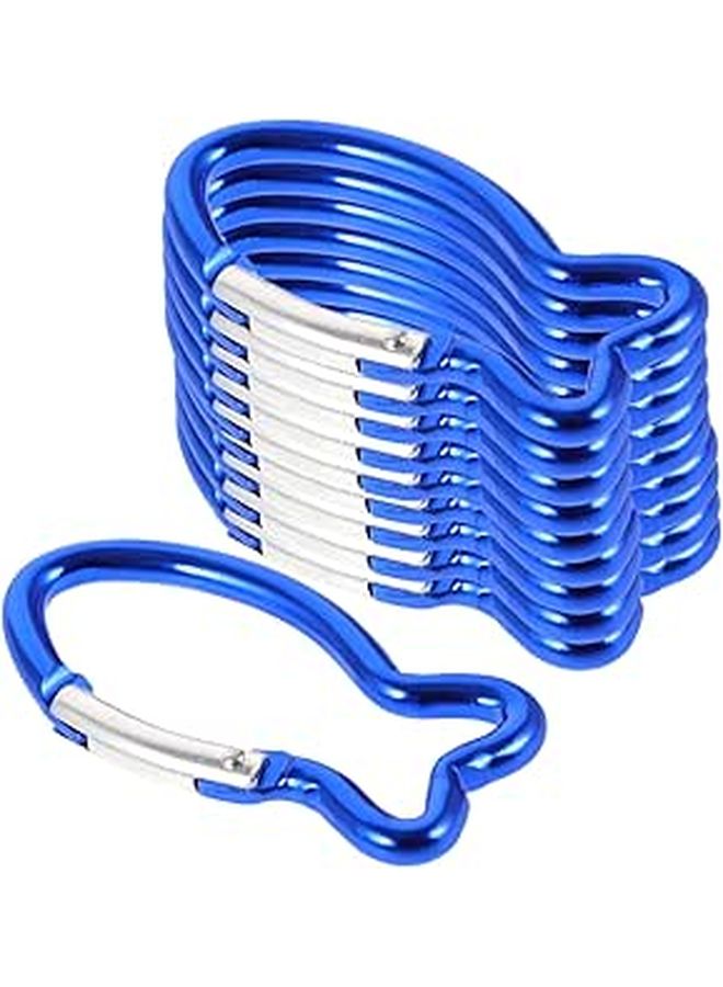 10Pcs Metal Fish Shaped Carabiner Clips for Camping Climbing Hiking Outdoor Safety Gear - Image 1