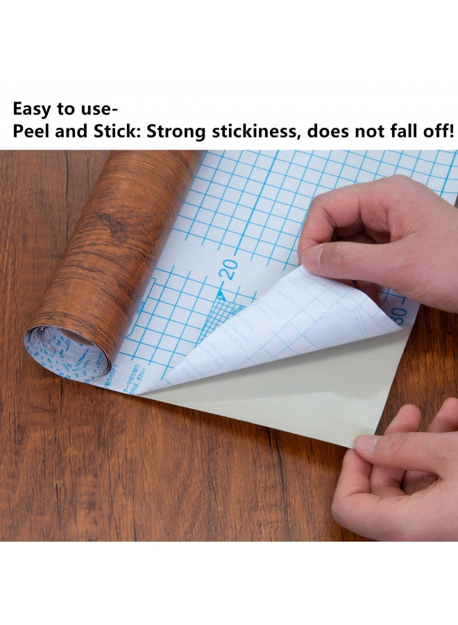 Decoroom Peel and Stick Wood Grain Contact Paper 17.71" X 118" Brown Wooden Look Wallpaper Self-Adhesive Decorative Wood Wallpaper Removable Vinyl Film Easy to Apply for Old Furniture Kitchen Cabinets - Image 1