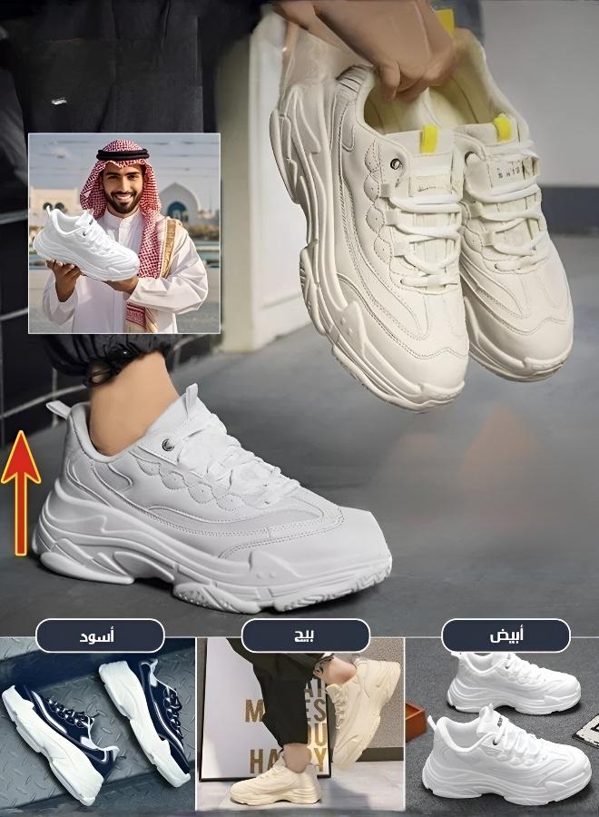 Men's Retro Style Thick Sole Height Increasing Casual Sneakers - Image 3