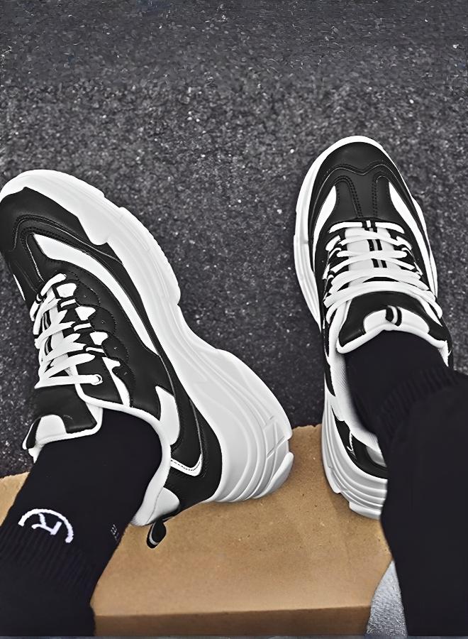 Men's Retro Style Thick Sole Height Increasing Casual Sneakers - Image 1
