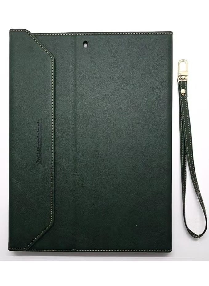 ACLIX Aclix iPad Case, Premium Leather Folio Cover With Pencil Holder and Card Slots, GREEN - Image 1