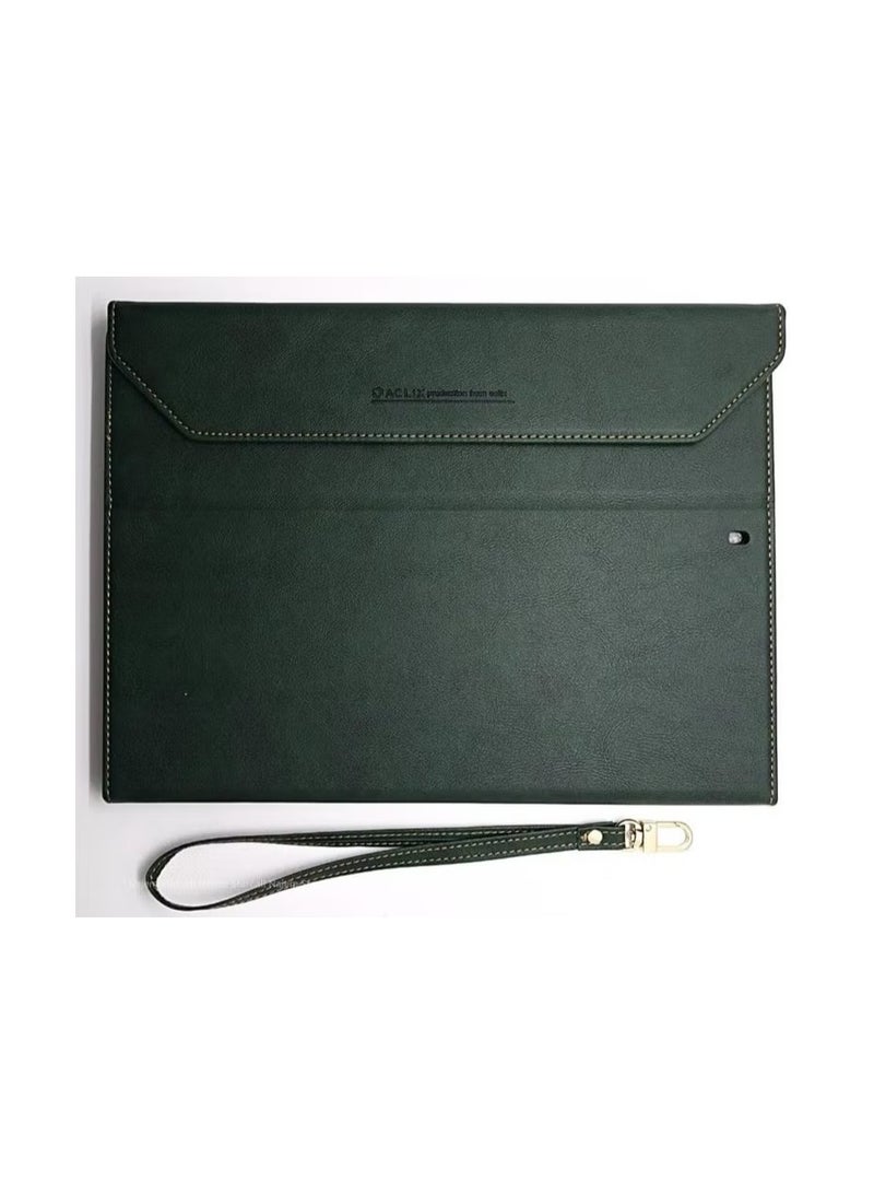 ACLIX Aclix iPad Case, Premium Leather Folio Cover With Pencil Holder and Card Slots, GREEN - Image 2