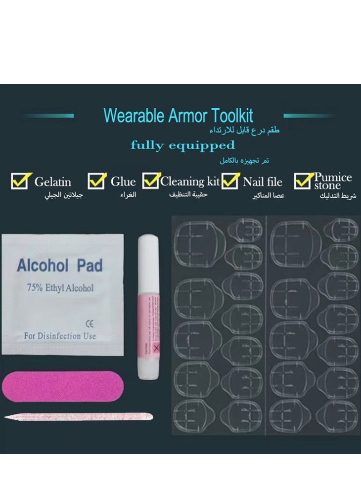 جوسكوين أظافر لاصقة جاهزة للاستخدام، 24 قطعة، فن الأظافر بتصميم الطرف الفرنسي الأبيض وزينة الكرز، مجموعة من 24 قطعة فنية منعشة، مثالية للاستخدام اليومي. مجموعة أظافر أكريليك مع لاصق. - Image 4