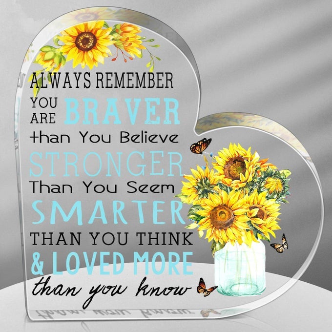 ACRYLIC TEACHER APPRECIATION GIFTS FOR WOMEN SUNFLOWER THANK YOU HEART SIGN INSPIRATIONAL END OF YEAR STUDENT GRADUATION GIFT POSITIVE PAPERWEIGHT FOR OFFICE DESK KEEPSAKE DECOR 5 91 INCH