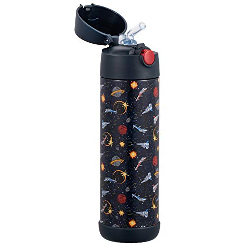 Snug Insulated Kids Water Bottle with Straw & Spout – Double-Wall Stainless Steel, Leakproof, Easy-Flip Lid – For School, Travel, Toddlers & Big Kids - Space Wars, 17oz - Image 4