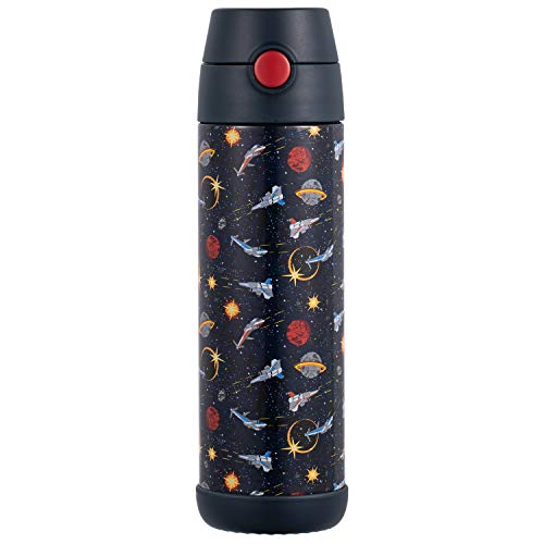 Snug Insulated Kids Water Bottle with Straw & Spout – Double-Wall Stainless Steel, Leakproof, Easy-Flip Lid – For School, Travel, Toddlers & Big Kids - Space Wars, 17oz - Image 2