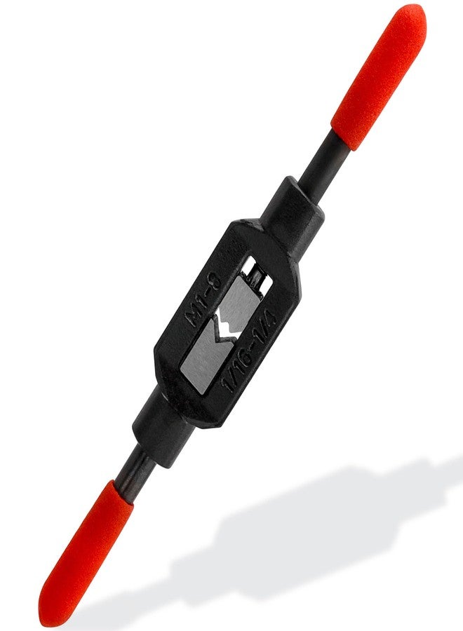 ياكاموز مقبض مفتاح الصنابير القابل للتعديل من ياكاموز - مقبض مسمار الصنابير من الفولاذ الكربوني، حامل الصنابير اللولبية، أداة مفتاح الصنابير المخرطة، مناسبة لصنابير 1/16 بوصة - 1/4 بوصة وM1-M8 - Image 1