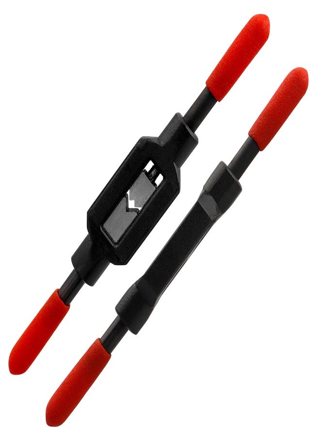 ياكاموز مقبض مفتاح الصنابير القابل للتعديل من ياكاموز - مقبض مسمار الصنابير من الفولاذ الكربوني، حامل الصنابير اللولبية، أداة مفتاح الصنابير المخرطة، مناسبة لصنابير 1/16 بوصة - 1/4 بوصة وM1-M8 - Image 2