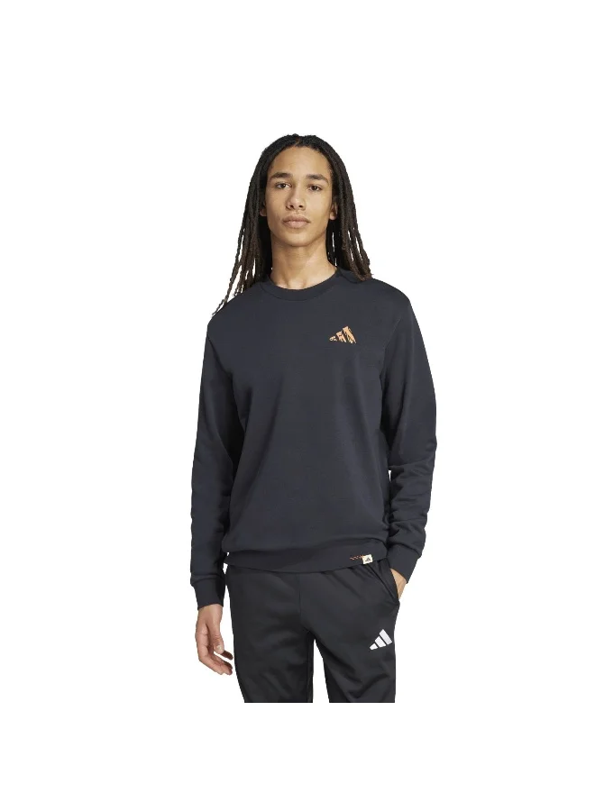 Adidas Adidas M Ddl Hike Swt Black Graphic Sweatshirt (Long Sleeve) Sweatshirts For Men