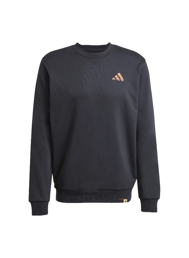 Adidas Adidas M Ddl Hike Swt Black Graphic Sweatshirt (Long Sleeve) Sweatshirts For Men