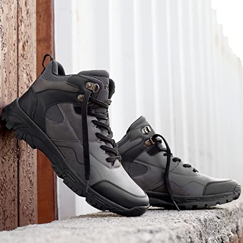 Bacca Bucci Alpine High Ankle 6 inches Riding Boots for Mountaineering Backpacking Hiking & Trekking | Mild Waterproof Protection with Turbo Insole Technology- Grey, Size UK 12 - Image 3