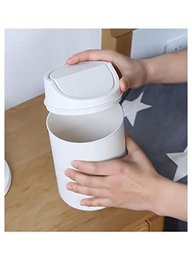 PUTHAK Plastic Mini Waste Bin Desktop Garbage Basket Home Table Swing-Lid Trash Can Dustbin For Office Home Work Place (Size/Inches 5.3 * 5.7, 2L, Multicolor) - Image 3