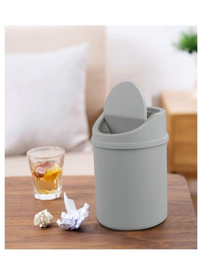 PUTHAK Plastic Mini Waste Bin Desktop Garbage Basket Home Table Swing-Lid Trash Can Dustbin For Office Home Work Place (Size/Inches 5.3 * 5.7, 2L, Multicolor) - Image 2