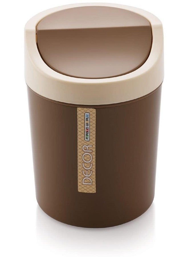 PUTHAK Plastic Mini Waste Bin Desktop Garbage Basket Home Table Swing-Lid Trash Can Dustbin For Office Home Work Place (Size/Inches 5.3 * 5.7, 2L, Multicolor) - Image 4