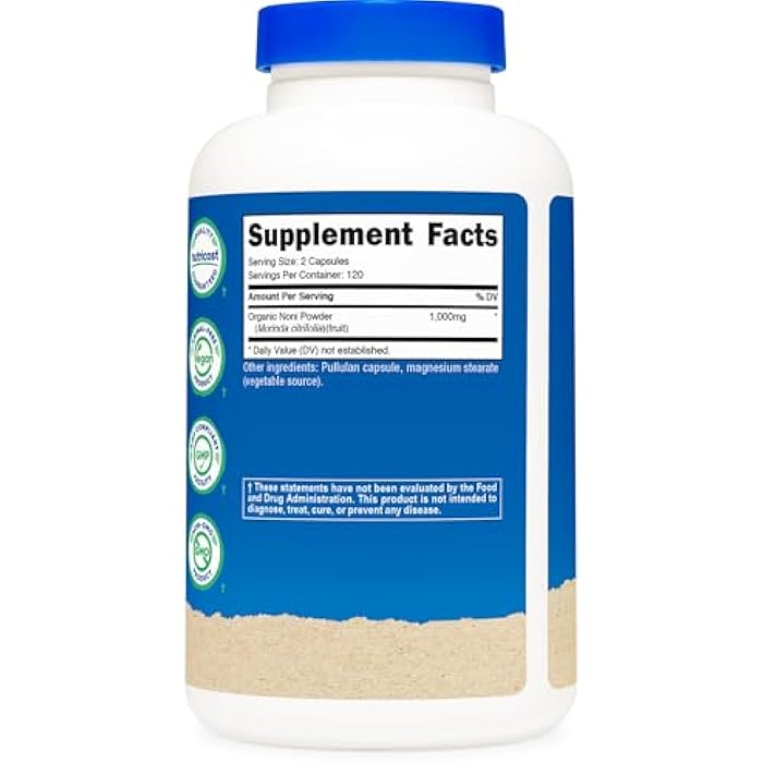 Nutricost Noni Capsules 500mg 240 Capsules - CCOF Certified Made with Organic Noni, Non-GMO, Gluten Free - Image 5