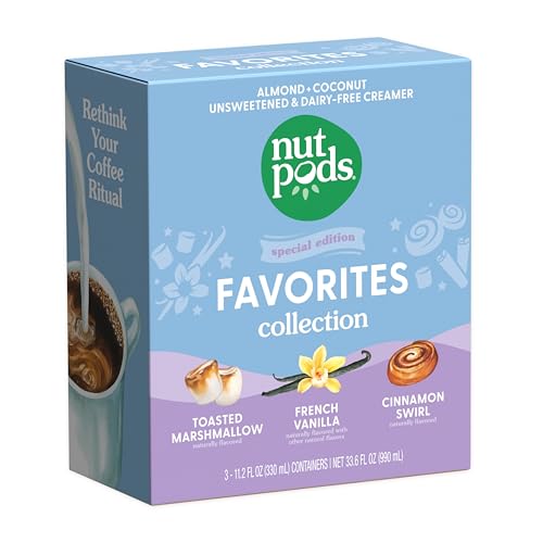 nutpods Favorites Collection - Unsweetened Non Dairy Creamer - Toasted Marshmallow, French Vanilla and Cinnamon Swirl - Keto Creamer, Whole30, Gluten Free, Non-GMO, Vegan, Sugar Free, Kosher - Image 1