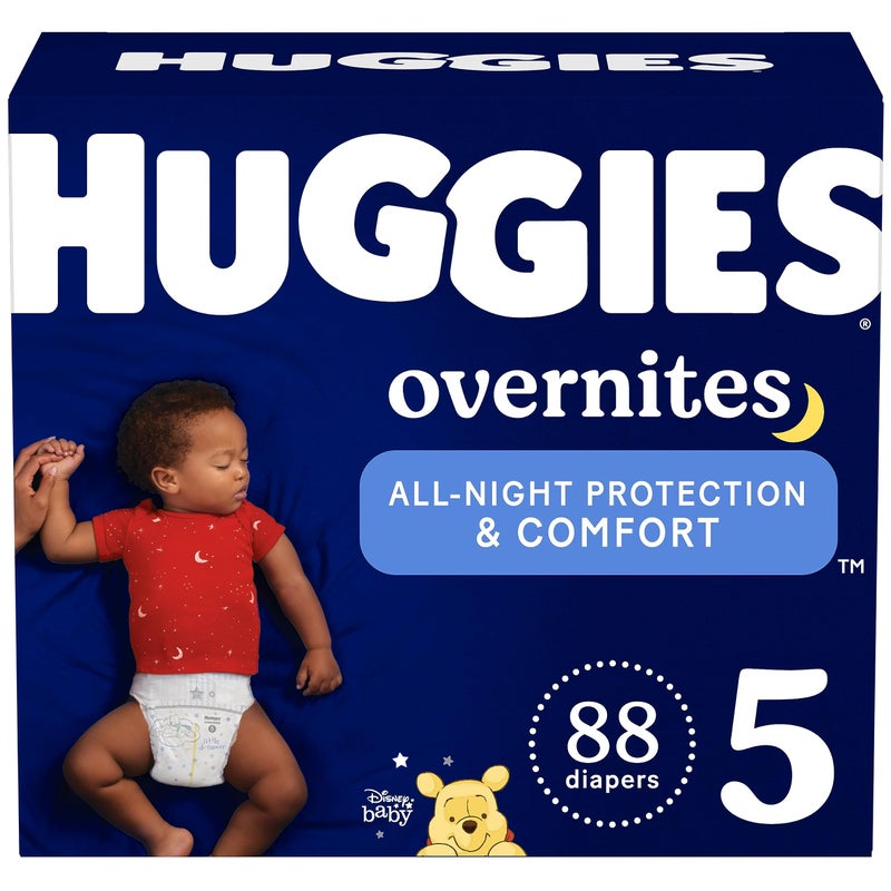 Huggies Size 5 Overnites Baby Diapers: Overnight Diapers, Size 5 (27+ lbs), 88 Ct - Image 1