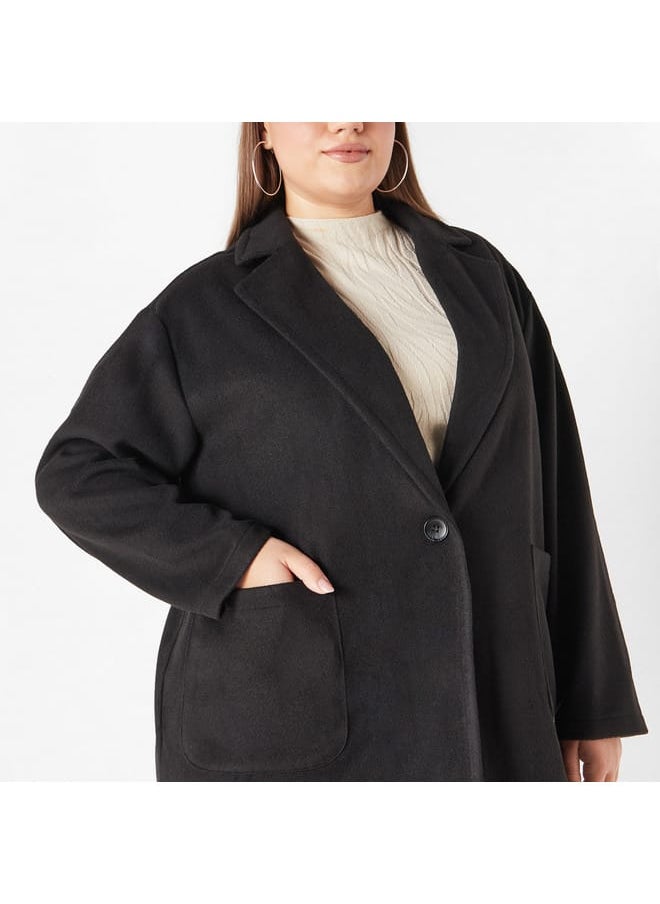 Ulla Popken Plus Size Ulla Popken Solid Overcoat with Button Closure  - Image 4