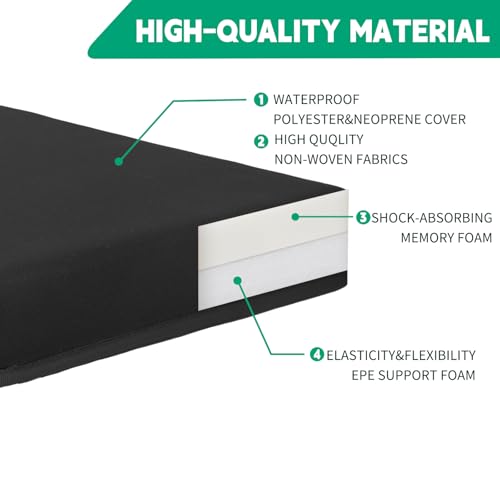 OFiSEXPT Garden Kneeling Pad, Memory Foam Knee Cushions for Gardening, Extra Thick Knee Pad, Water Resistant Prayer Pillow for Work, Yoga, Physical Therapy(Black) - Image 4