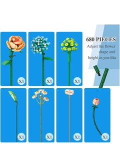 Y&D Flower Bouquet Building Toy Sets - Build A Garden Toy Mini Bricks Artificial Flowers Kits Botanical Collection Blocks Toys Gift for Girls Women Adult Friends Kids  - Image 4