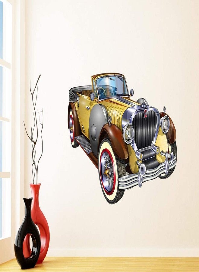 Decals Creation ملصق حائط بتصميم سيارة قديمة من Decals Creation لغرفة المعيشة، غرفة النوم، غرفة الأطفال، (المقاس - 58 سم × 86 سم) - Image 2