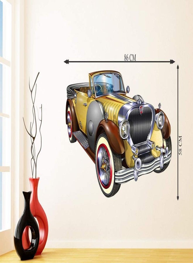 Decals Creation ملصق حائط بتصميم سيارة قديمة من Decals Creation لغرفة المعيشة، غرفة النوم، غرفة الأطفال، (المقاس - 58 سم × 86 سم) - Image 3