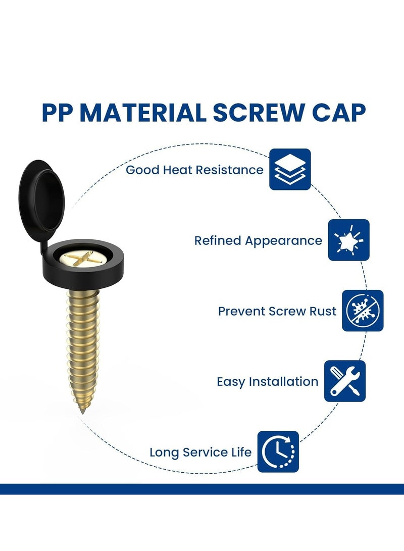 Oasisgalore 100-Pack Black Plastic Hinged Screw Caps Screw Covers for M3/M4 Heads - Image 4