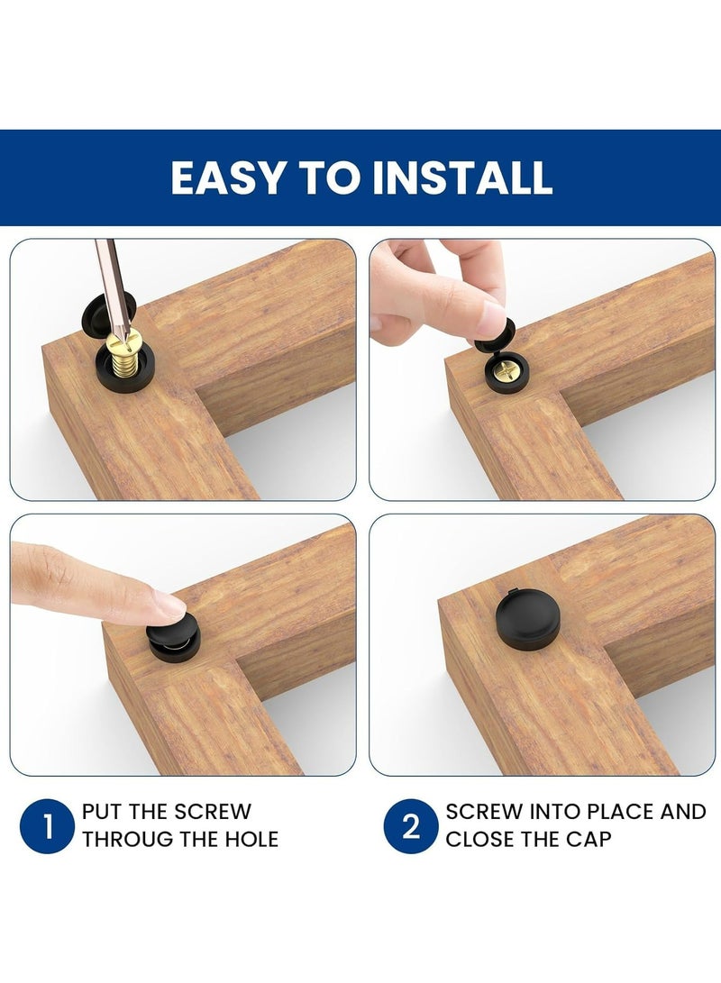 Oasisgalore 100-Pack Black Plastic Hinged Screw Caps Screw Covers for M3/M4 Heads - Image 5