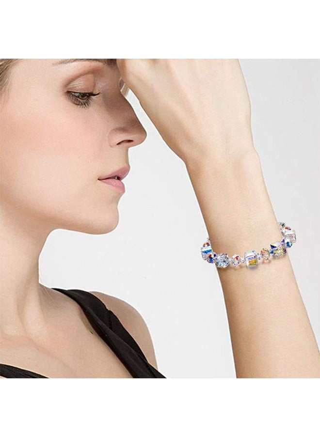 Beyond Block Crystals Design Bracelet, Anti Rust and Anti Fading Bracelet, Bangle for Women Jewelry (Clear) - Image 4