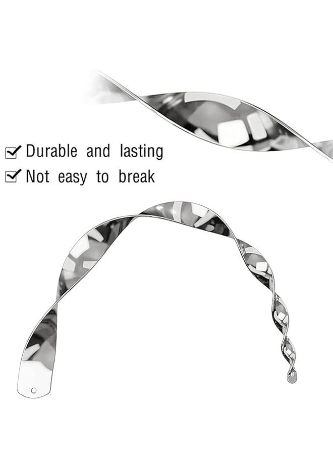 10 قطع منعكسات طاردة للطيور قضبان التخويف، تعليق قضبان بلاستيكية فضية عاكسة جهاز ردع الطيور، حديقة مزرعة ديكورتيف -فضة - Image 4