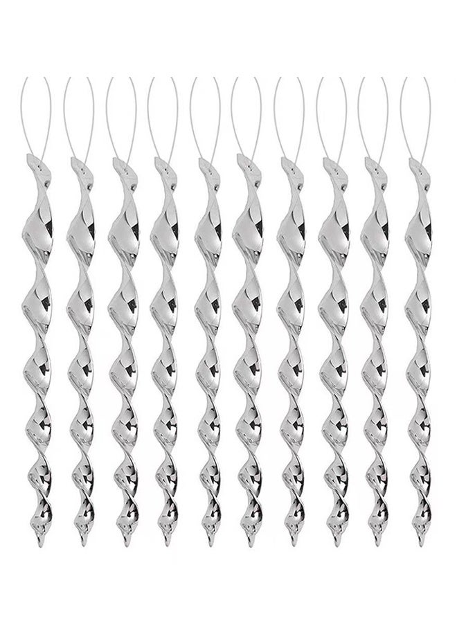 10 قطع منعكسات طاردة للطيور قضبان التخويف، تعليق قضبان بلاستيكية فضية عاكسة جهاز ردع الطيور، حديقة مزرعة ديكورتيف -فضة - Image 1