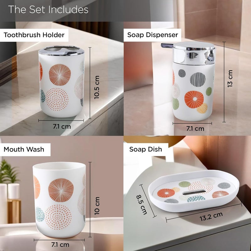 Homestic 4 Pcs Bathroom Accessories Set | Toothbrush Holder, Soap Dispenser, Mouth Wash Cup & Soap Dish for Home Kitchen & Bathroom | Bathroom Essentials for Officea62 - Image 5