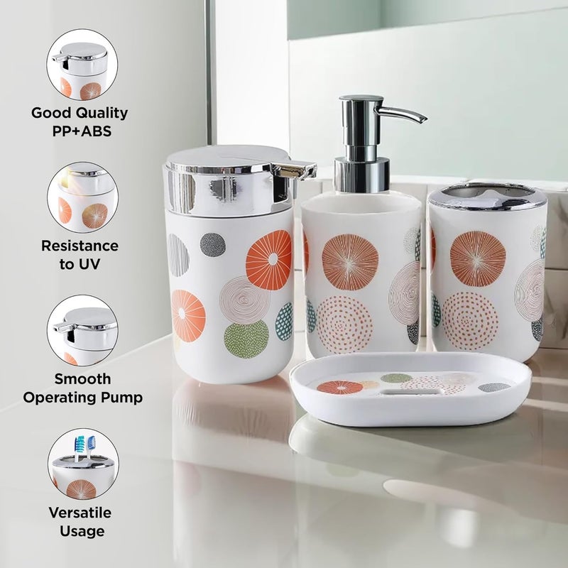 Homestic 4 Pcs Bathroom Accessories Set | Toothbrush Holder, Soap Dispenser, Mouth Wash Cup & Soap Dish for Home Kitchen & Bathroom | Bathroom Essentials for Officea62 - Image 4