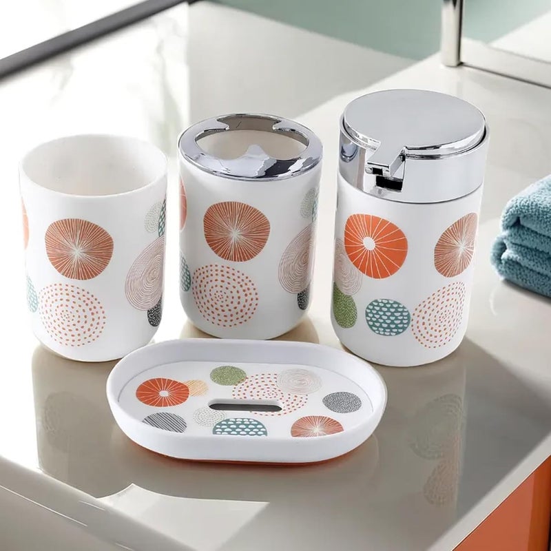 Homestic 4 Pcs Bathroom Accessories Set | Toothbrush Holder, Soap Dispenser, Mouth Wash Cup & Soap Dish for Home Kitchen & Bathroom | Bathroom Essentials for Officea62 - Image 1