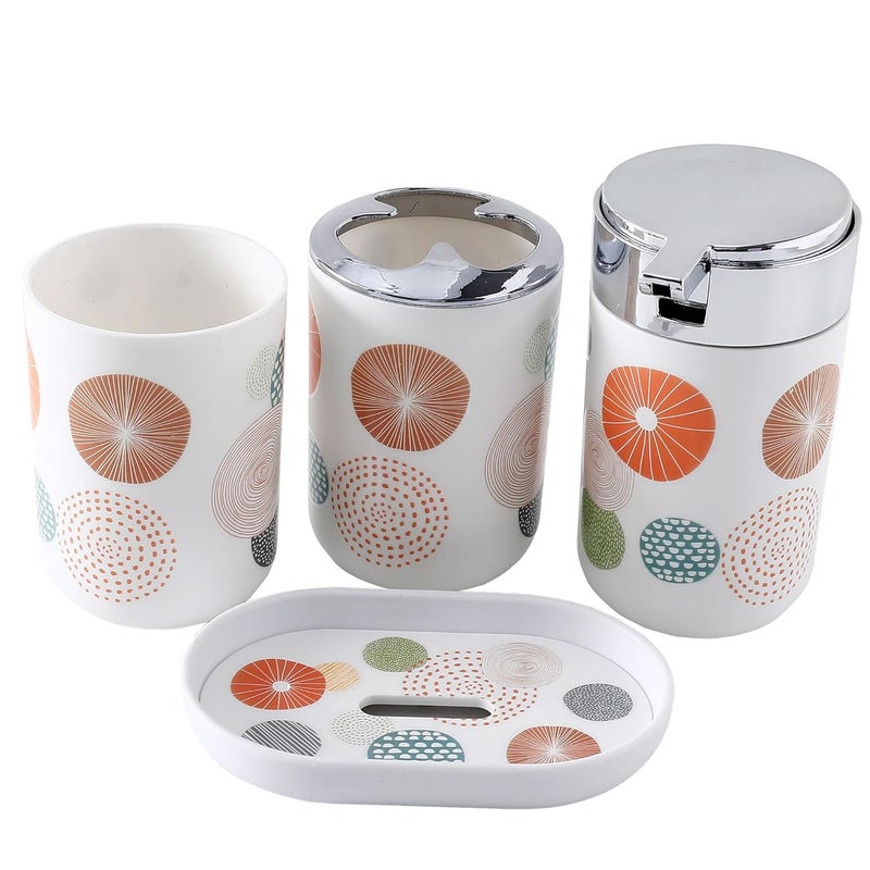 Homestic 4 Pcs Bathroom Accessories Set | Toothbrush Holder, Soap Dispenser, Mouth Wash Cup & Soap Dish for Home Kitchen & Bathroom | Bathroom Essentials for Officea62 - Image 2
