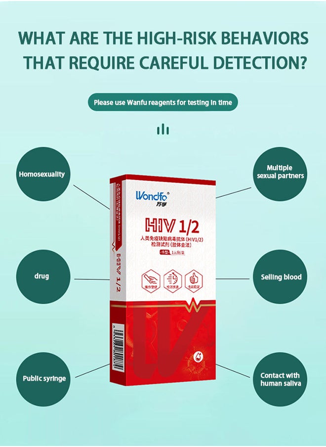 Wondfo Home test HIV 1/2 Rapid Antibody Test Kit at home HIV test strip, rapid home HIV test, at-home HIV test kit  - Image 3