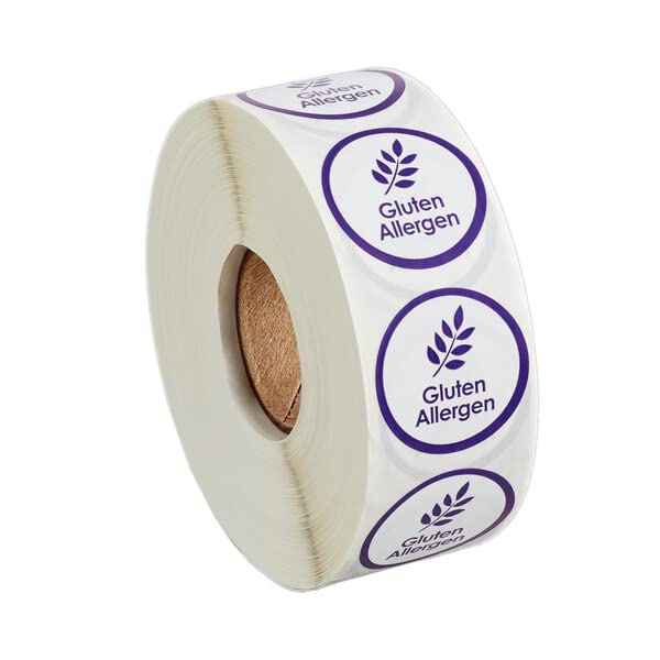 Kube with a K 1000 Stickers/Roll Gluten Allergen Permanent 1 Inch Label Sticker - Image 1