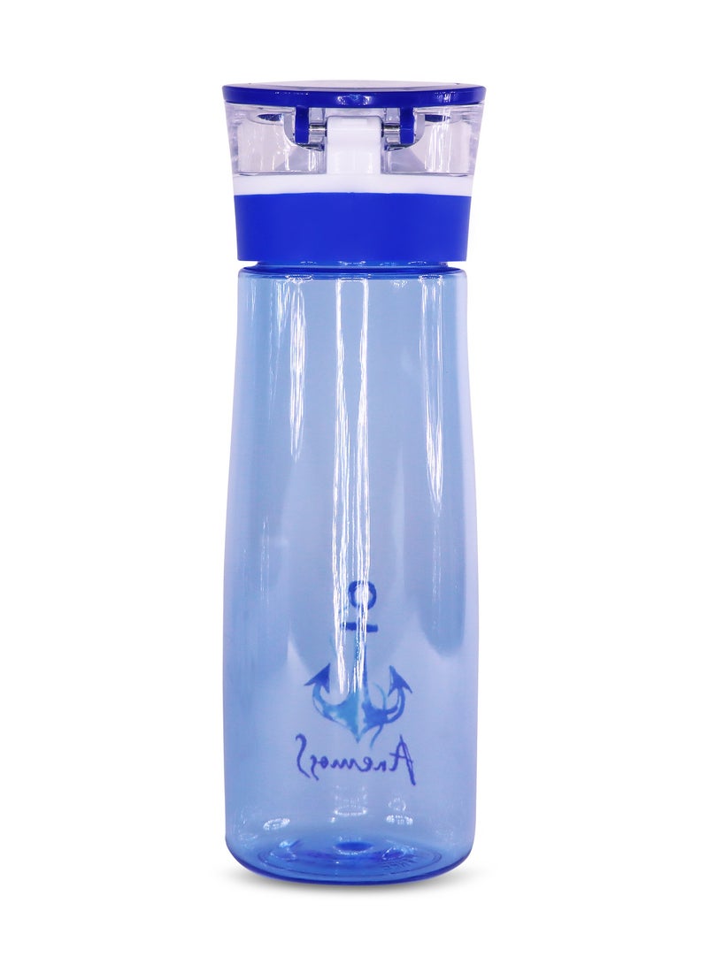 Anemoss Water Bottle 600ml 20oz, Anchor Pattern Tritan BPA Free, Healthy and Exclusive Design, Multi-functional and Durable Beverage Bottle, Ideal for Sports and Travel, Leakproof, Blue Color - Image 2