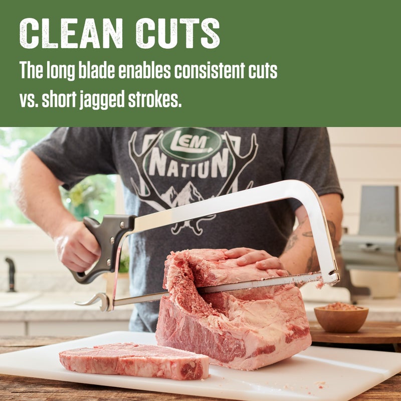 LEM Products 16" Meat Saw with Tightening Cam, Heavy Nickel-Plated Frame, Black Handle - Image 3