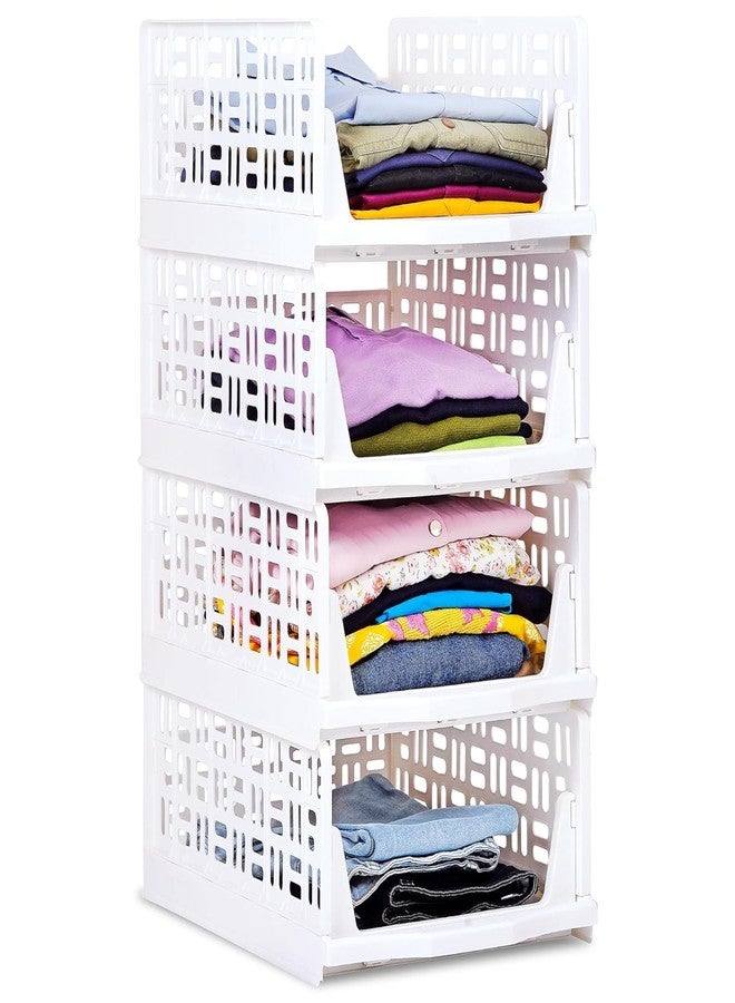 Freshwind Plastic Wardrobe Organizer for Clothes Toys, Books/Foldable Organiser/Closet/Stackable Closet Drawer Dress Organiser for Almirah & Cupboard Size- Large (PACK OF 1) - Image 2